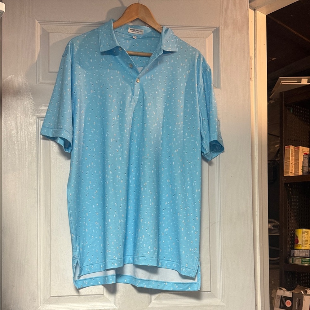 Peter Millar Sky Blue Golf Polo Shirt